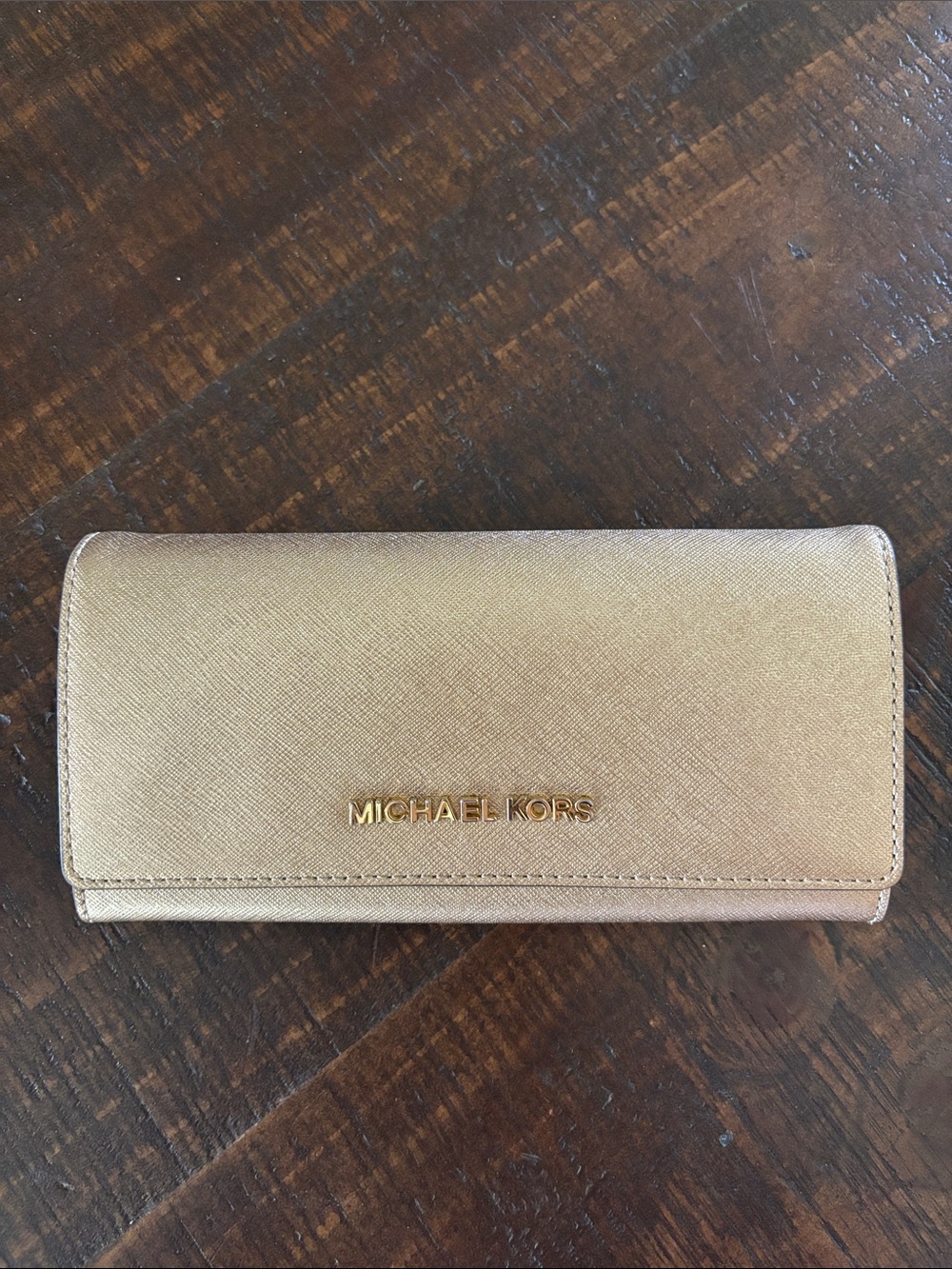 Michael Kors Metallic Gold Continental Wallet